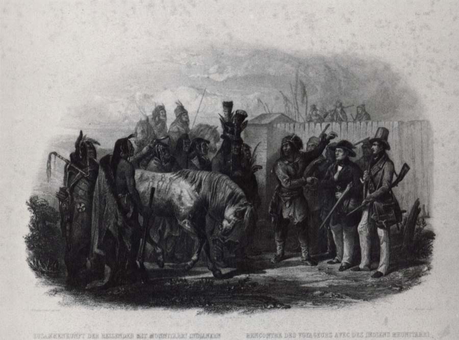The Travelers meeting with Minnetarree indians near fort clark
